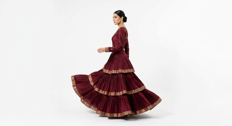 Maroon Festive Maxi Gown